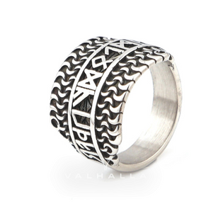 Handcrafted Stainless Steel Viking Rune Ring