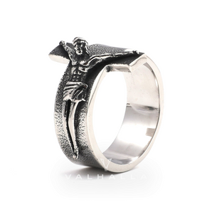 Crucifixion of Jesus Stainless Steel Cross Ring