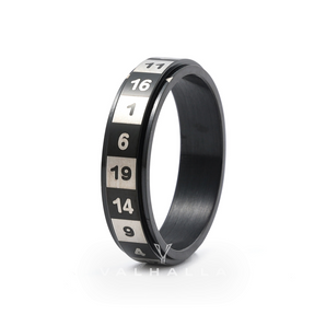 D20 Random Number Stainless Steel Spinner Dice Ring